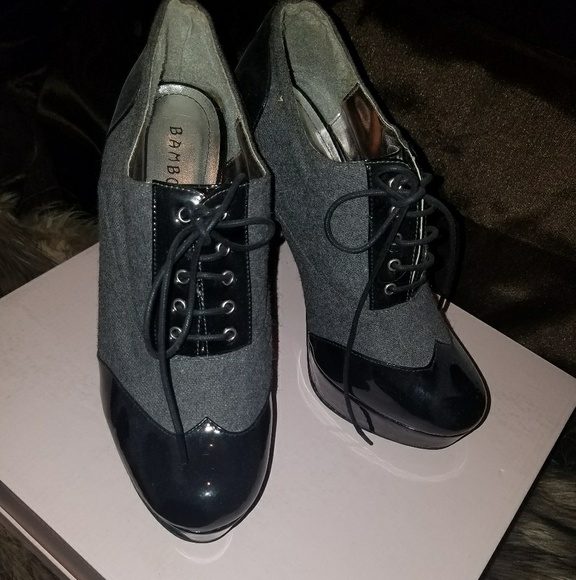 High Heeled Oxfords (size 10) - Picture 2 of 5